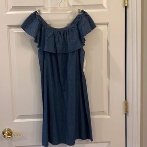 Off the shoulder denim dress
